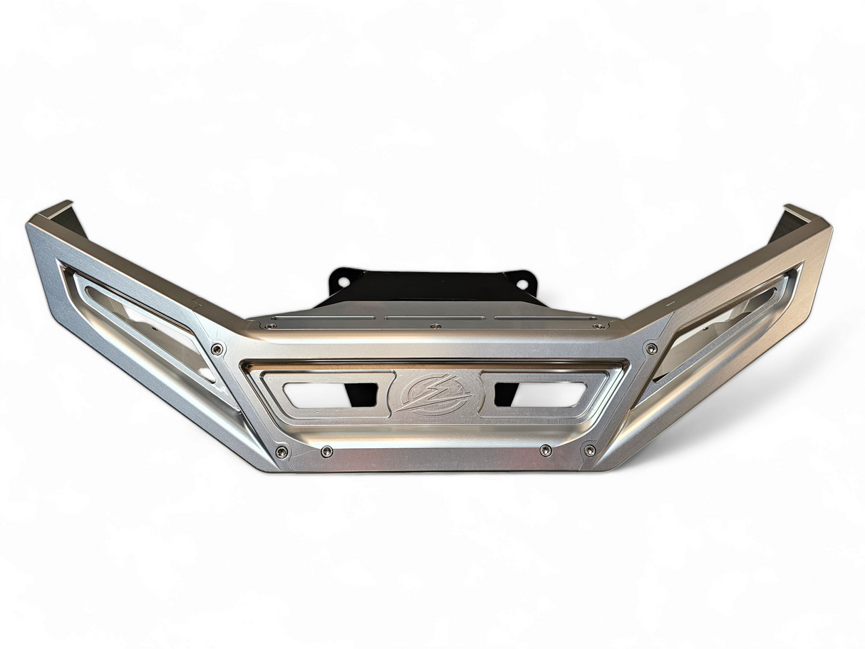 2022-2026 Polaris RZR Pro R, Pro S, Turbo R Machined Billet Front Winch Bumper (Clear Anodize) www.elektricoffroad.com