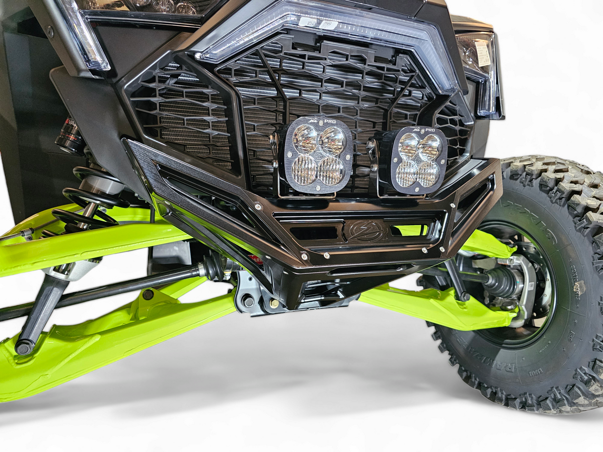 2022-2026 Polaris RZR Pro R, Pro S, Turbo R Machined Billet Front Winch Bumper (Black Anodize) www.elektricoffroad.com