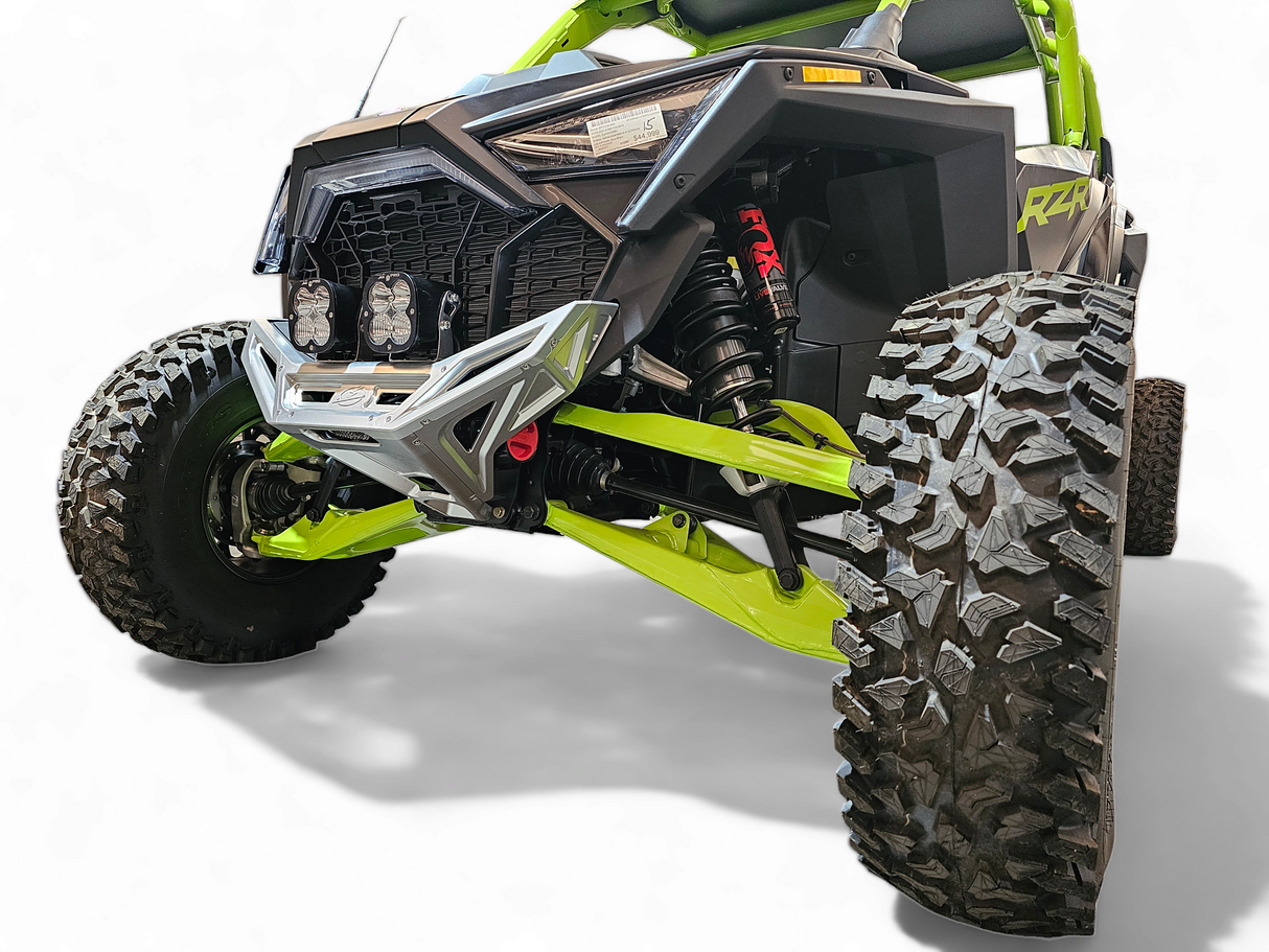 2022-2026 Polaris RZR Pro R, Pro S, Turbo R Machined Billet Front Winch Bumper (Clear Anodize) www.elektricoffroad.com