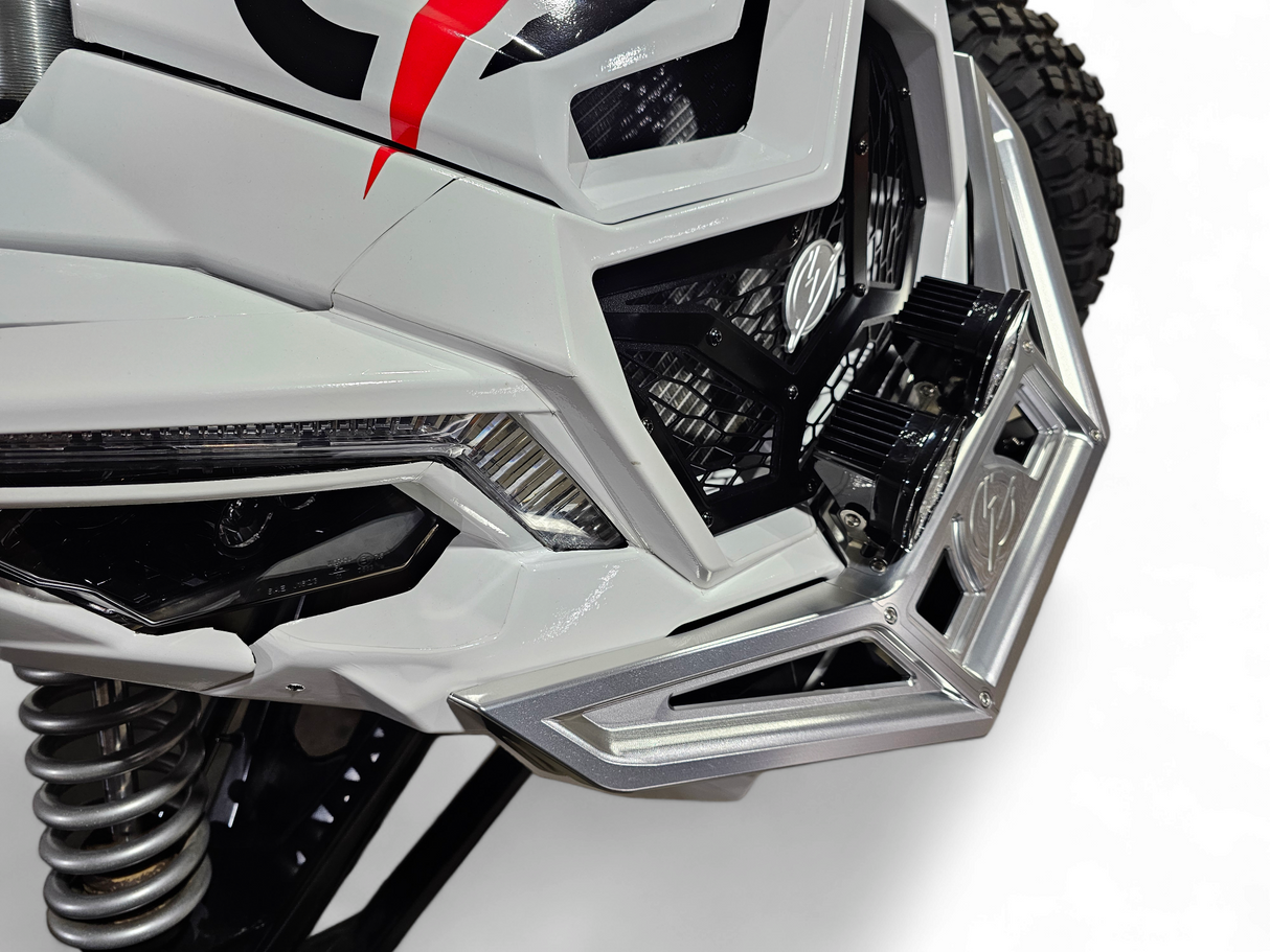 2017 to Current Can-Am X3 Maverick Machined Billet Front Winch Bumper (Clear Anodize) www.elektricoffroad.com