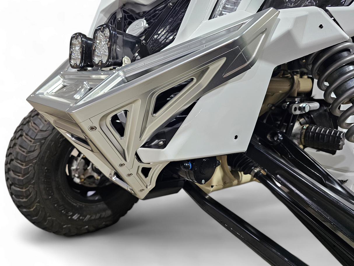 2017 to Current Can-Am X3 Maverick Machined Billet Front Winch Bumper (Clear Anodize) www.elektricoffroad.com