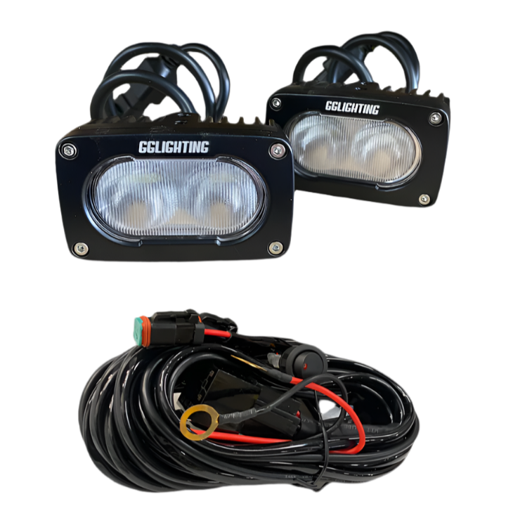 GP10 Offroad LED Pod Bundle White With Free Wiring Harness GGLighting