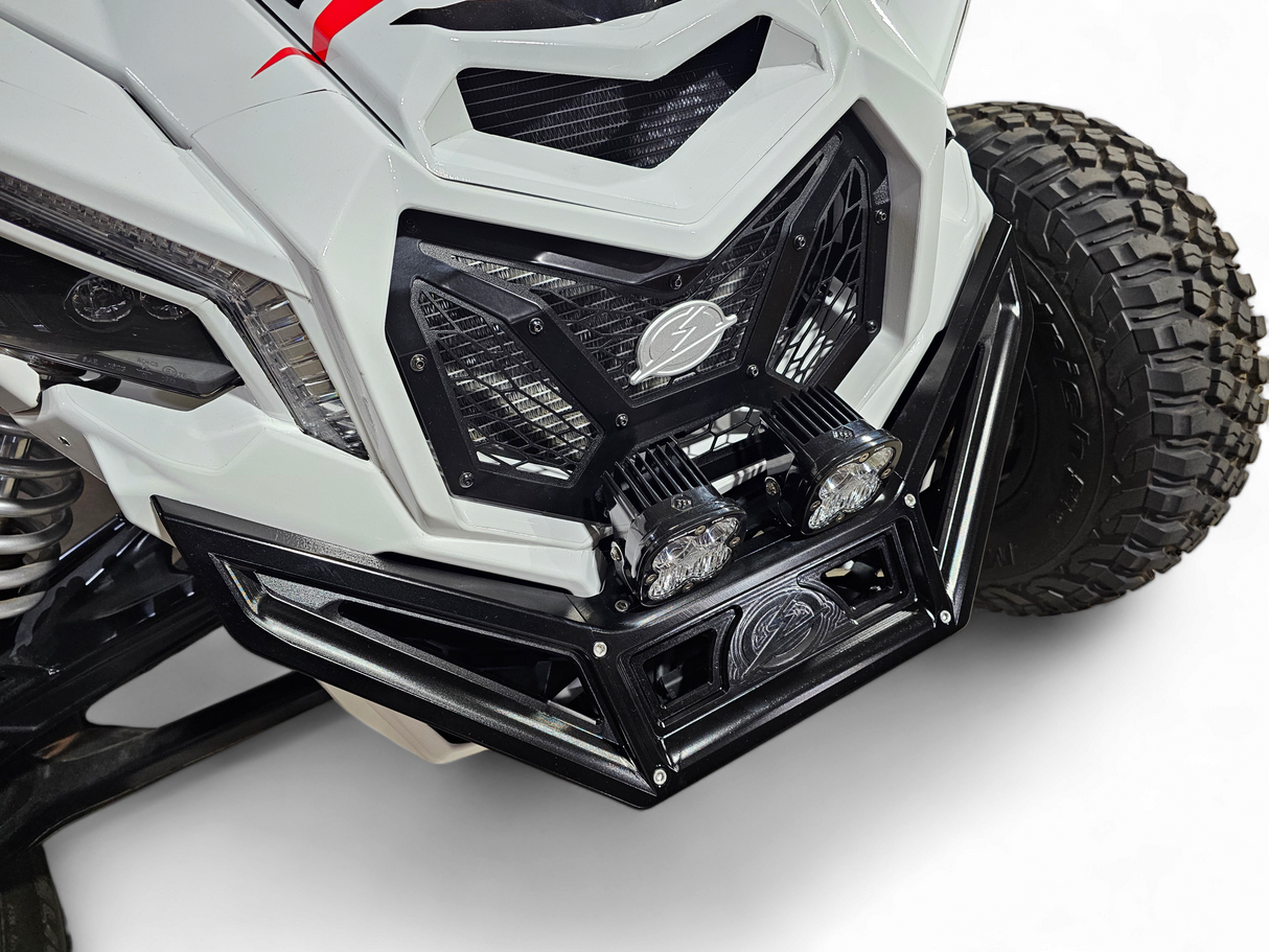 2017 to Current Can-Am X3 Maverick Machined Billet Front Winch Bumper (Black Anodize) www.elektricoffroad.com
