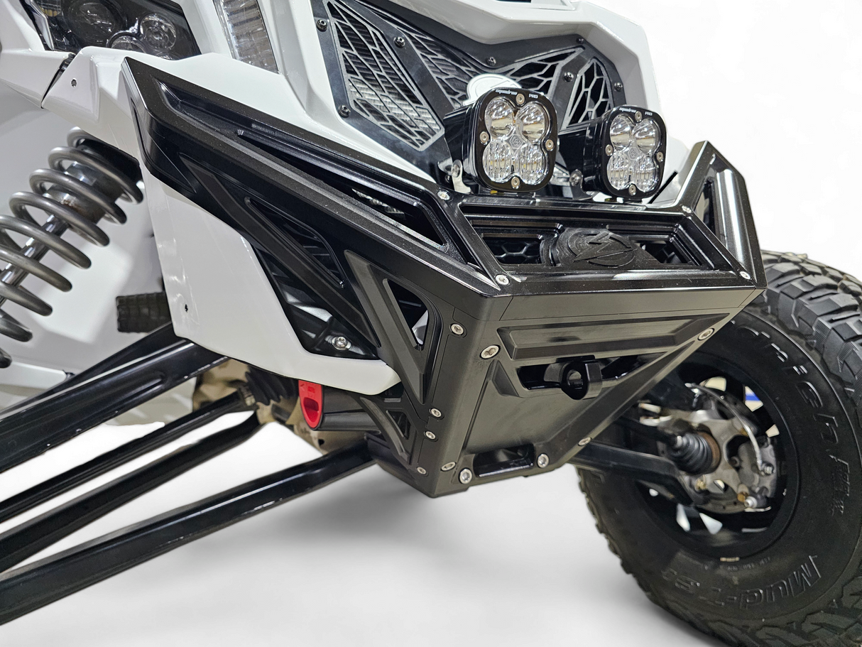 2017 to Current Can-Am X3 Maverick Machined Billet Front Winch Bumper (Black Anodize) www.elektricoffroad.com