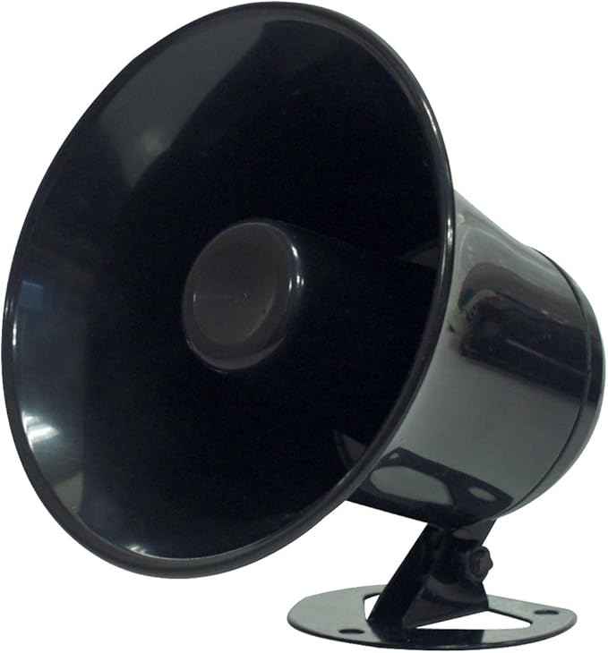 Pyramid Outdoor Trumpet Car Horn Speaker - 5” Pa Horn Speaker w/ 8 Ohms Impedance, 15 Watt Power, Adjustable Bracket, 10' Pre-Wired Cord, 3.5mm Mono - Pa Speaker for Cb Radio Car Siren System - SP5 TekShack