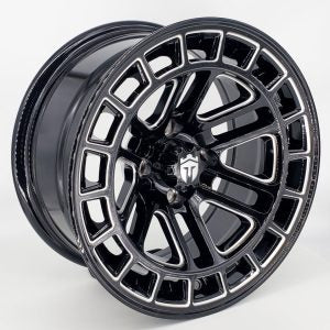Empire Quest 14x7 | -25 Offset Gloss Black Milled Accents