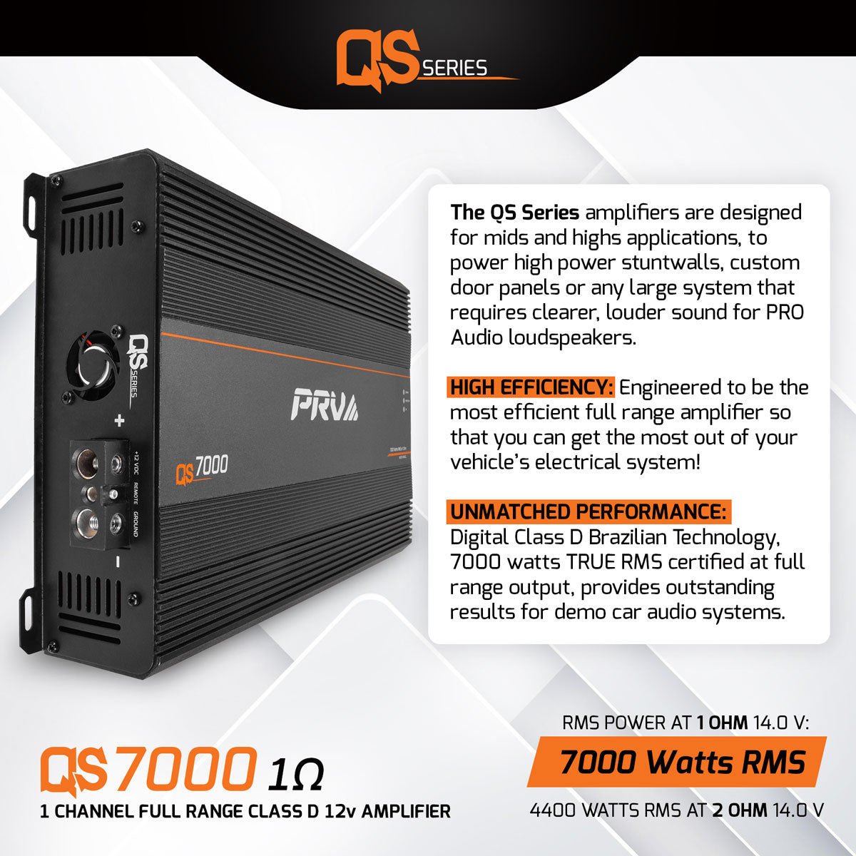 PRV QS7000 1 Ohm Amplifier PRV Audio