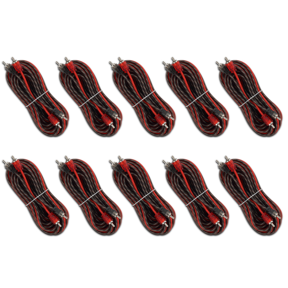 20 ft Ultra Flex 100% OFC RCA Cable Wire – 10-Pack