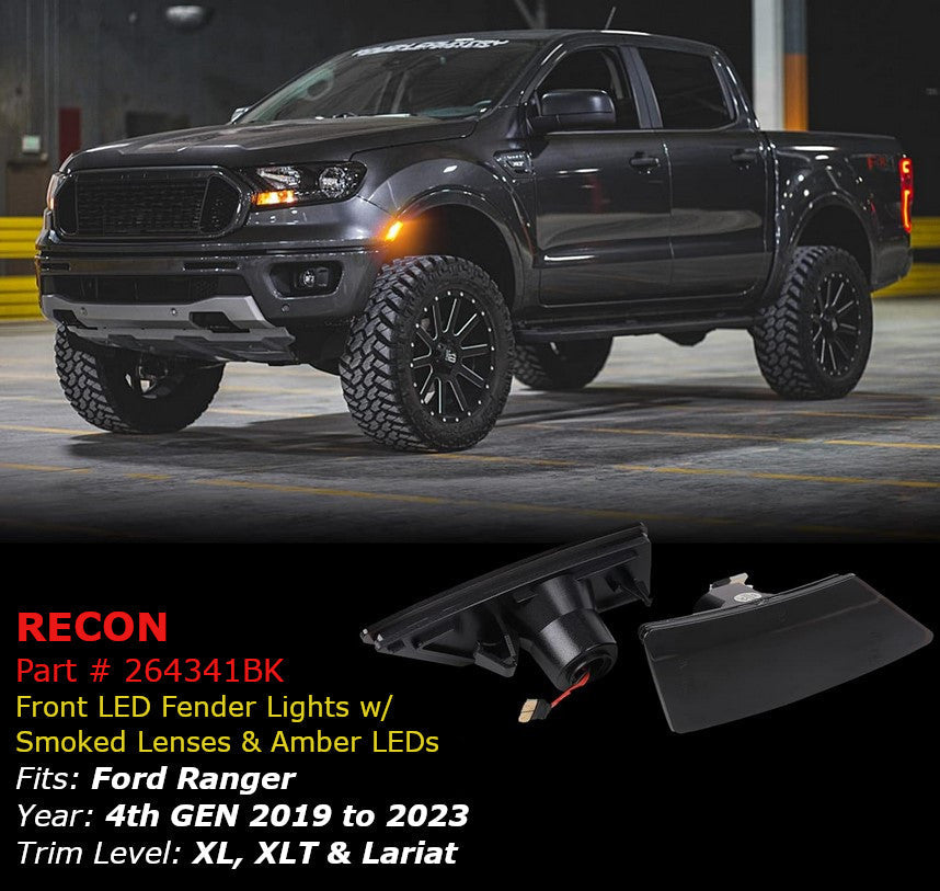 Ford Ranger 19-23 Front Fender 2-PC Ultra Bright LED Running Lights Smoked Lens - Multiple Options RECON Ford Ranger 19-23 Front Fender 2-PC Ultra Bright LED Running Lights Smoked Lens - Multiple Options Ford Ranger 19-23 Front Fender 2-PC Ultra Bright LED Running Lights Smoked Lens - Multiple Options Ford Ranger 19-23 Front Fender 2-PC Ultra Bright LED Running Lights Smoked Lens - Multiple Options Ford Ranger 19-23 Front Fender 2-PC Ultra Bright LED Running Lights Smoked Lens - Multiple Options