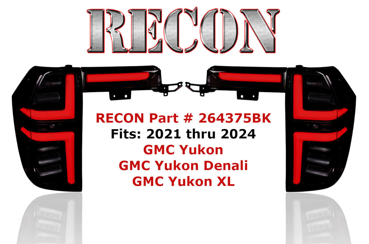 GMC 21-24 Yukon Denali & Yukon XL OLED Tail Lights with LED Startup Sequence & Red OLED Turn Signals - Smoked Lens