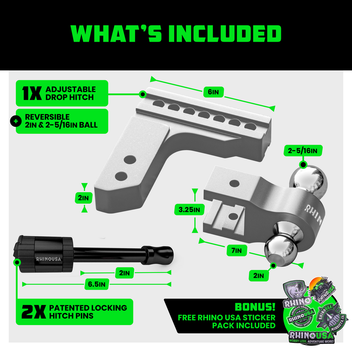 Adjustable Drop Hitch (2" Receivers)