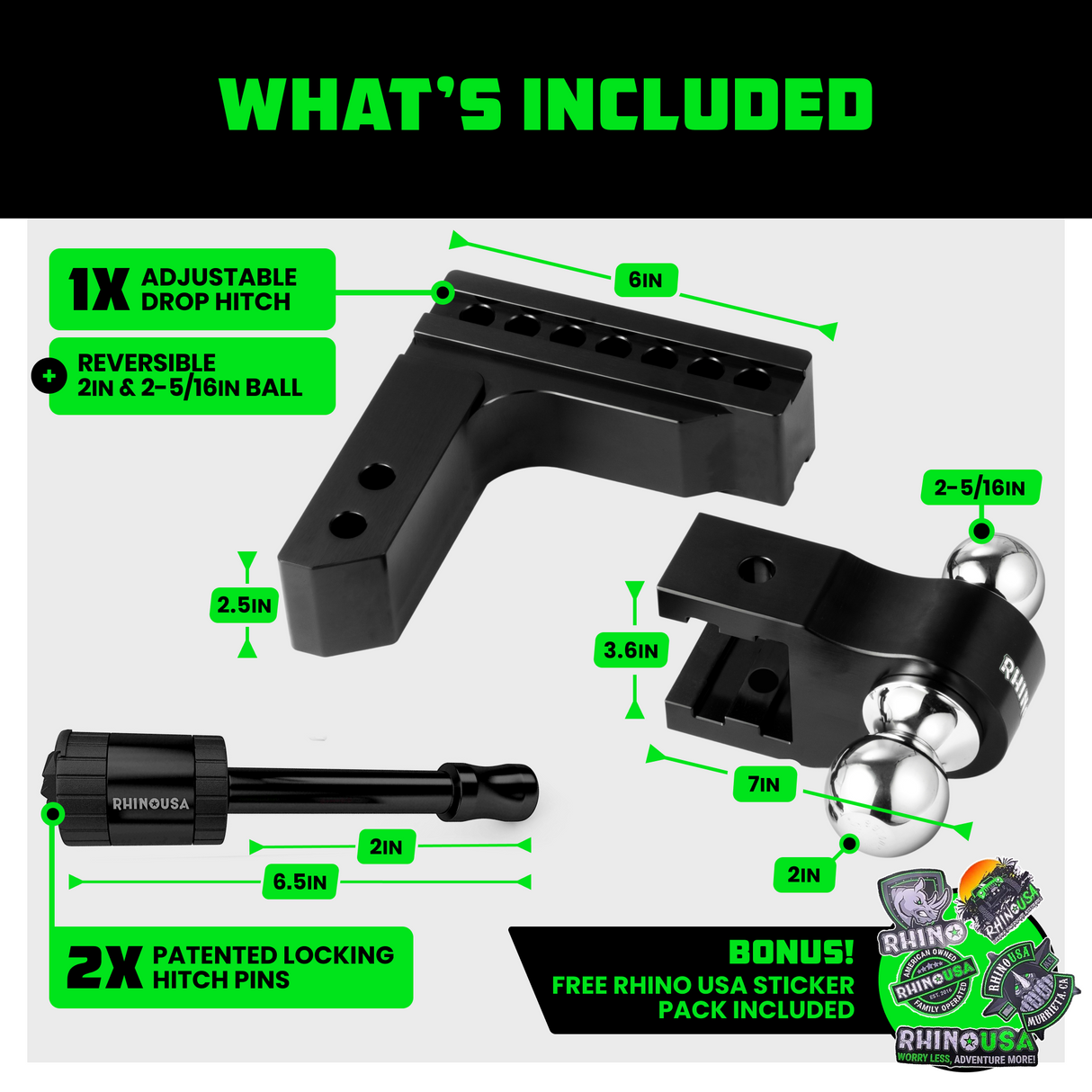 Adjustable Drop Hitch (2.5" Receivers)