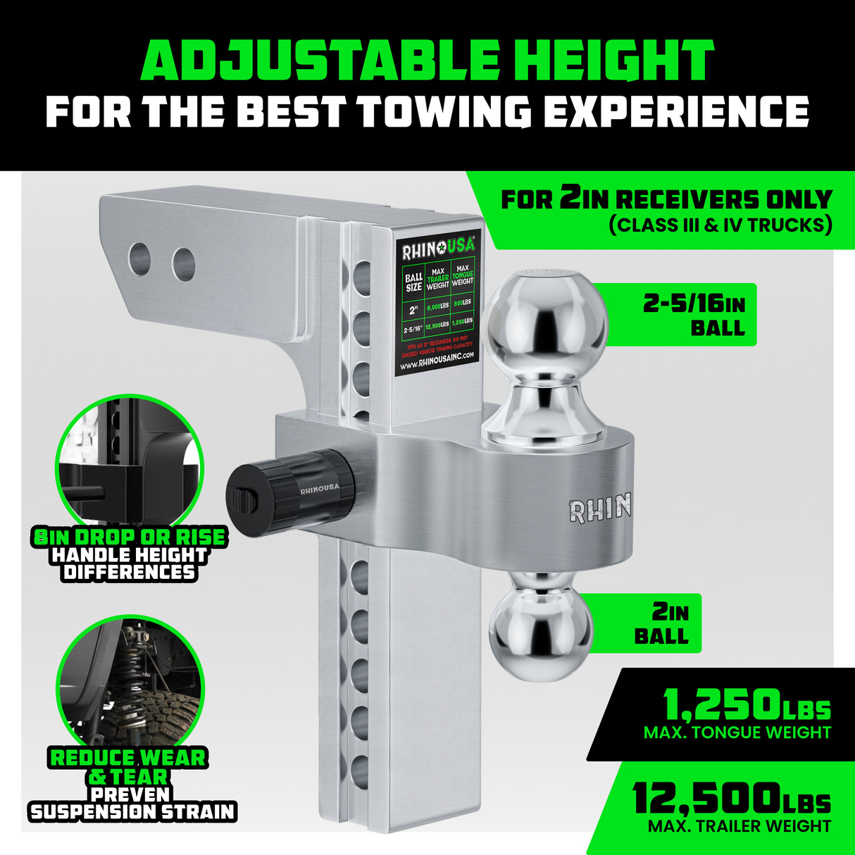 Adjustable Drop Hitch (2" Receivers)