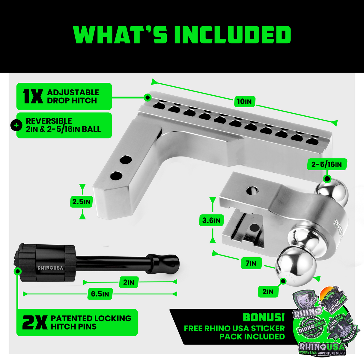 Adjustable Drop Hitch (2.5" Receivers)