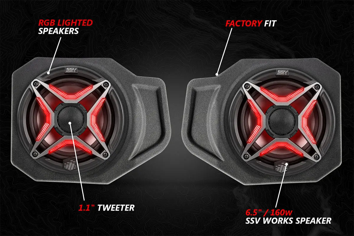 2018-2024 Polaris Ranger XP1000 V-Spec 5-Speaker Audio System for Ride Command SSV Works