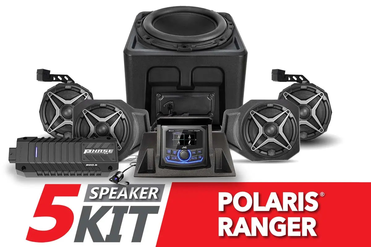 2018-2024 Polaris Ranger XP1000 A-Spec SSV Works 5-Speaker Audio System w/JVC SSV Works
