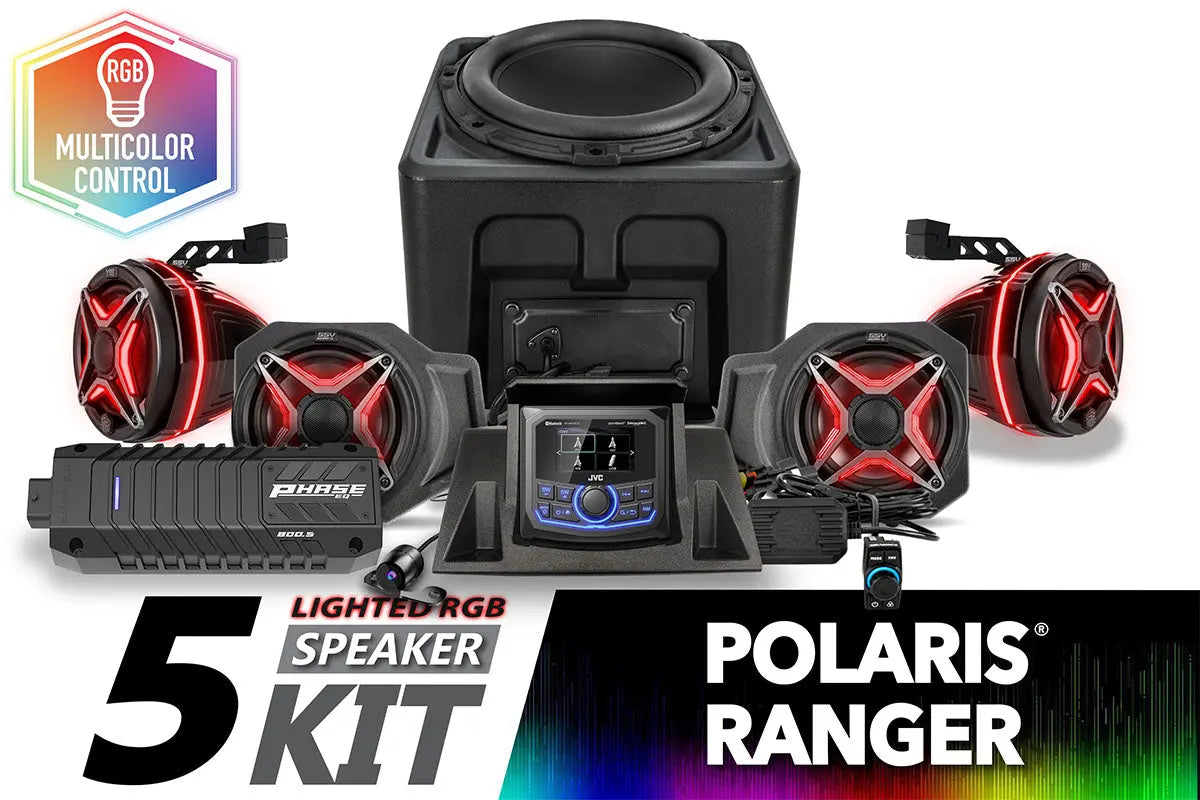 2018-2024 Polaris Ranger XP1000 V-Spec 5-Speaker Audio System w/JVC SSV Works