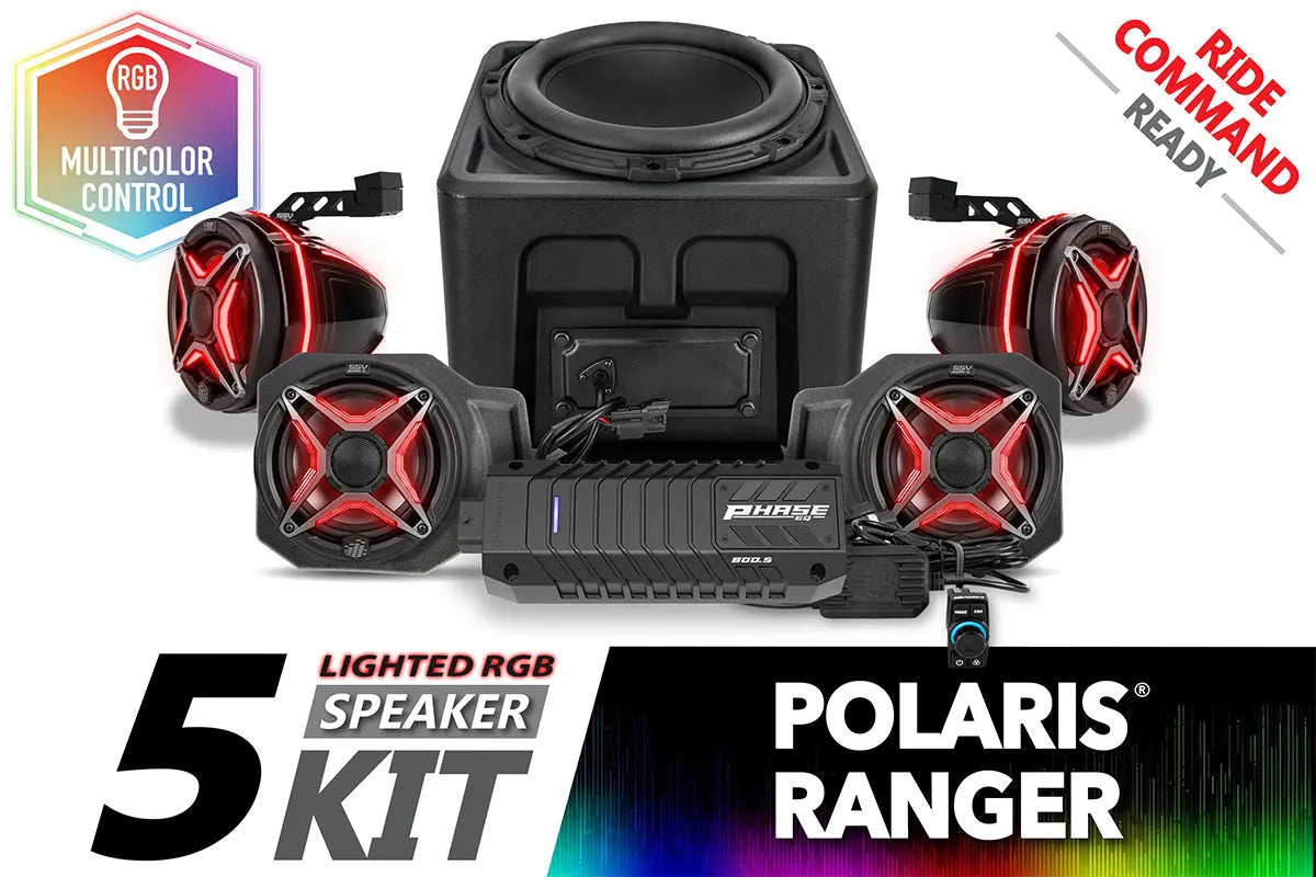2018-2024 Polaris Ranger XP1000 V-Spec 5-Speaker Audio System for Ride Command SSV Works
