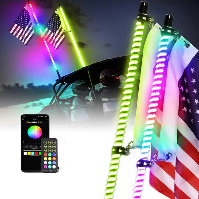 COLORTRAIL 4' LED RGBW LED Whip Lights (Pair) | RSCW4DKIT Stinger
