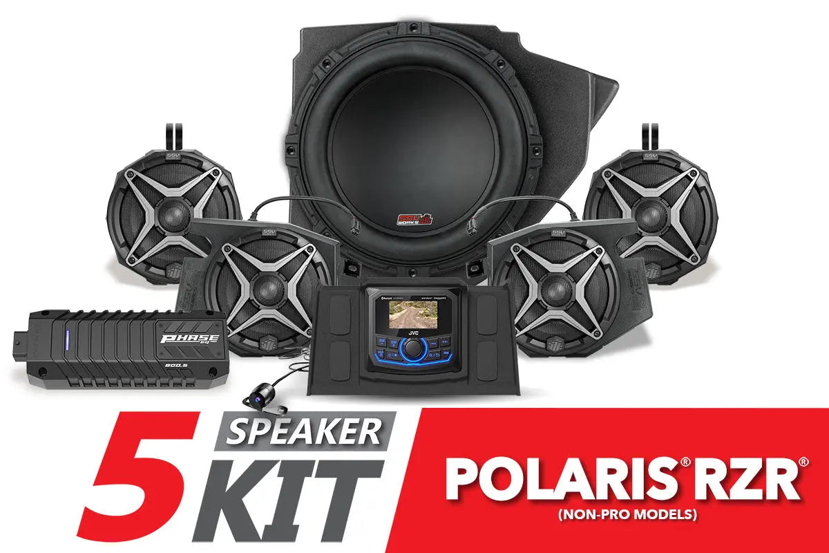 2014-2023 Polaris RZR A-Spec SSV Works 5-Speaker Plug-&-Play Kit with JVC SSV Works