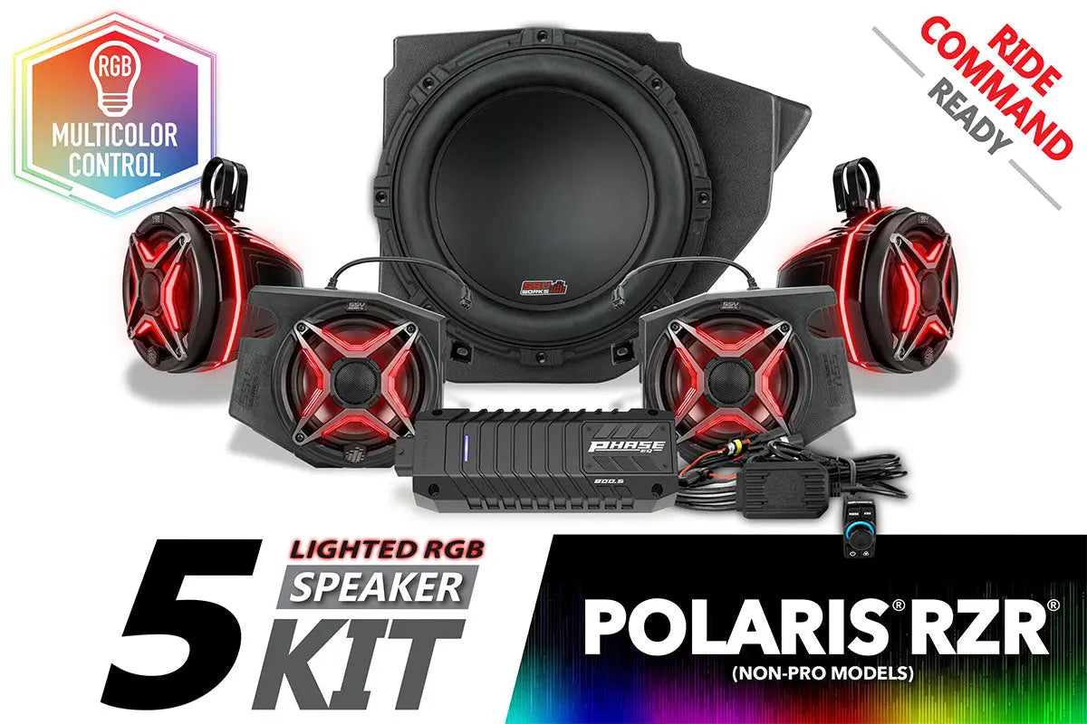2014-2023 Polaris RZR V-Spec 5-Speaker Plug-&-Play Kit for Ride Command SSV Works
