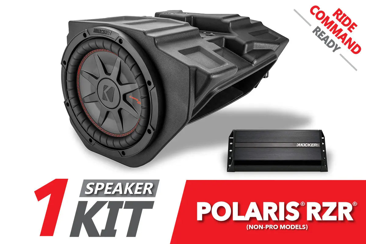 2014-2023 Polaris RZR Kicker 10in Subwoofer Plug-&-Play Add-On Kit for Ride Command w/Factory Audio SSV Works / Kicker