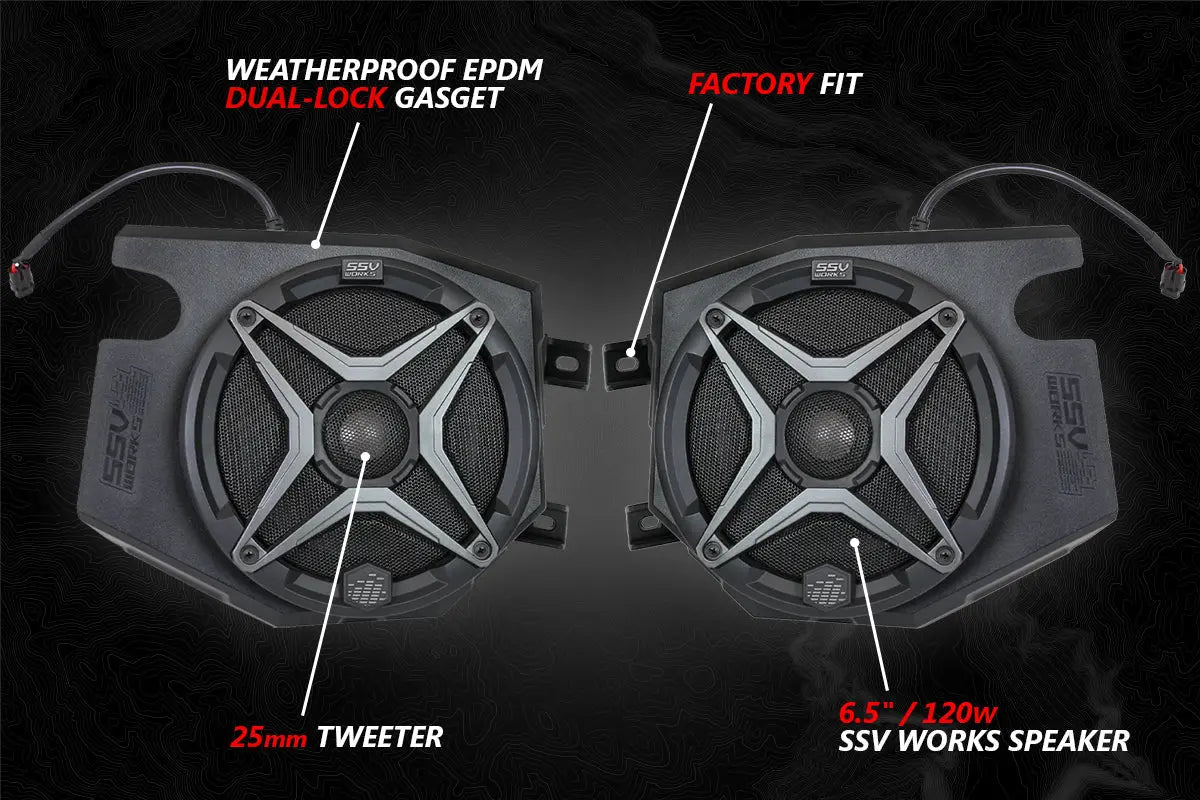 2014-2023 Polaris RZR A-Spec SSV Works 5-Speaker Plug-&-Play Kit with JVC SSV Works