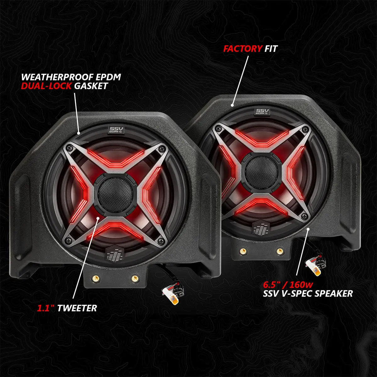 2020-2024 Polaris® RZR PRO Series Phase-5 V-Spec 5-Speaker 1400watt System for Ride Command SSV Works