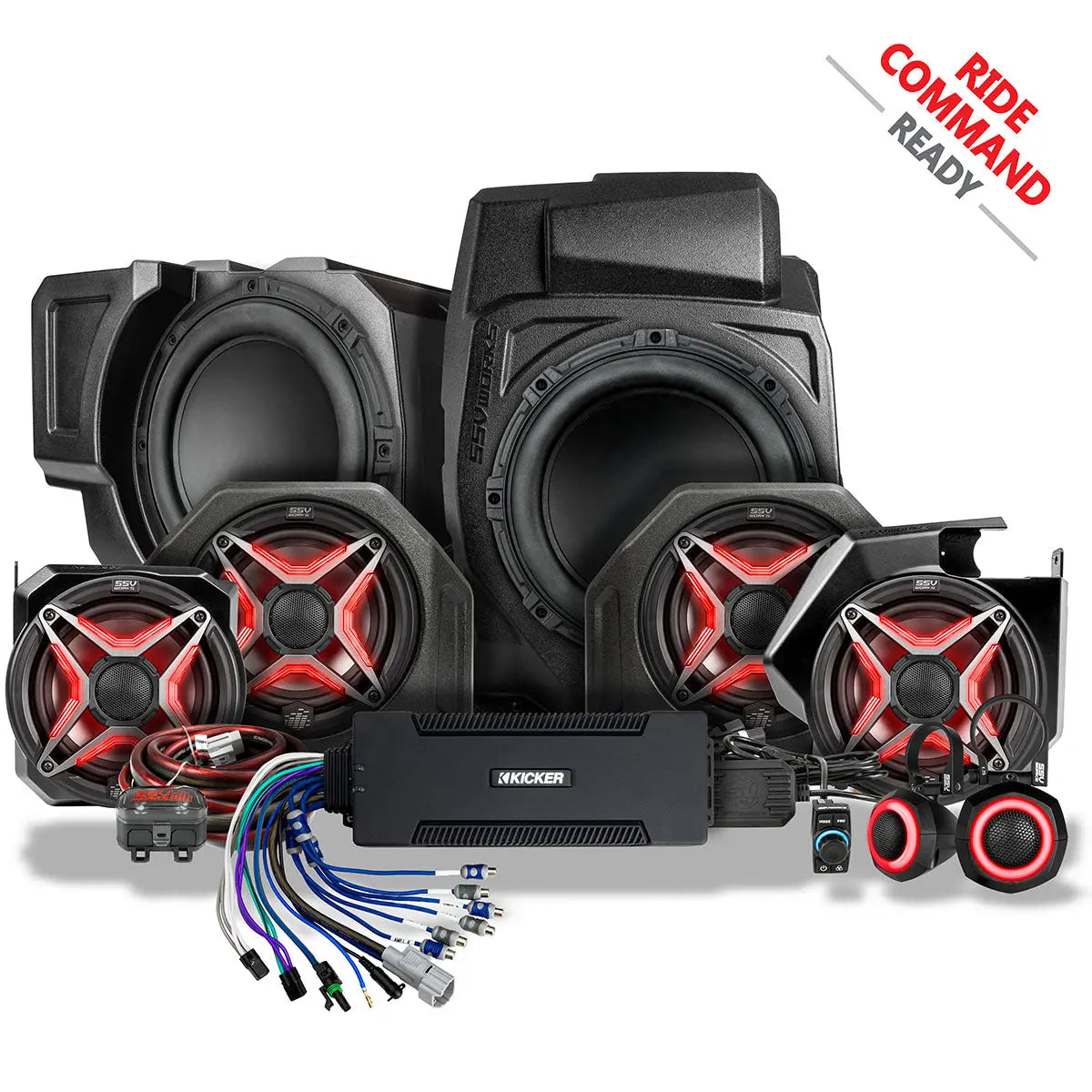 2025-2026 Polaris® RZR Pro R / Pro S / Pro XP Phase-5 V-Spec 7-Speaker Plug-&-Play Kit for 7" Ride Command SSV Works