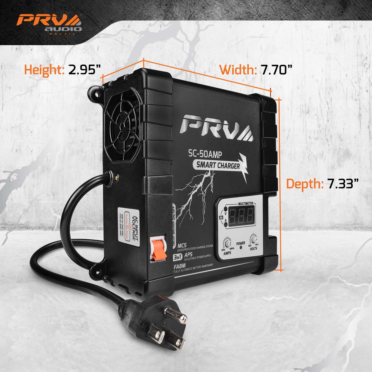 PRV Audio SC-50AMP 50 Amp Car Battery Charger Power Supply