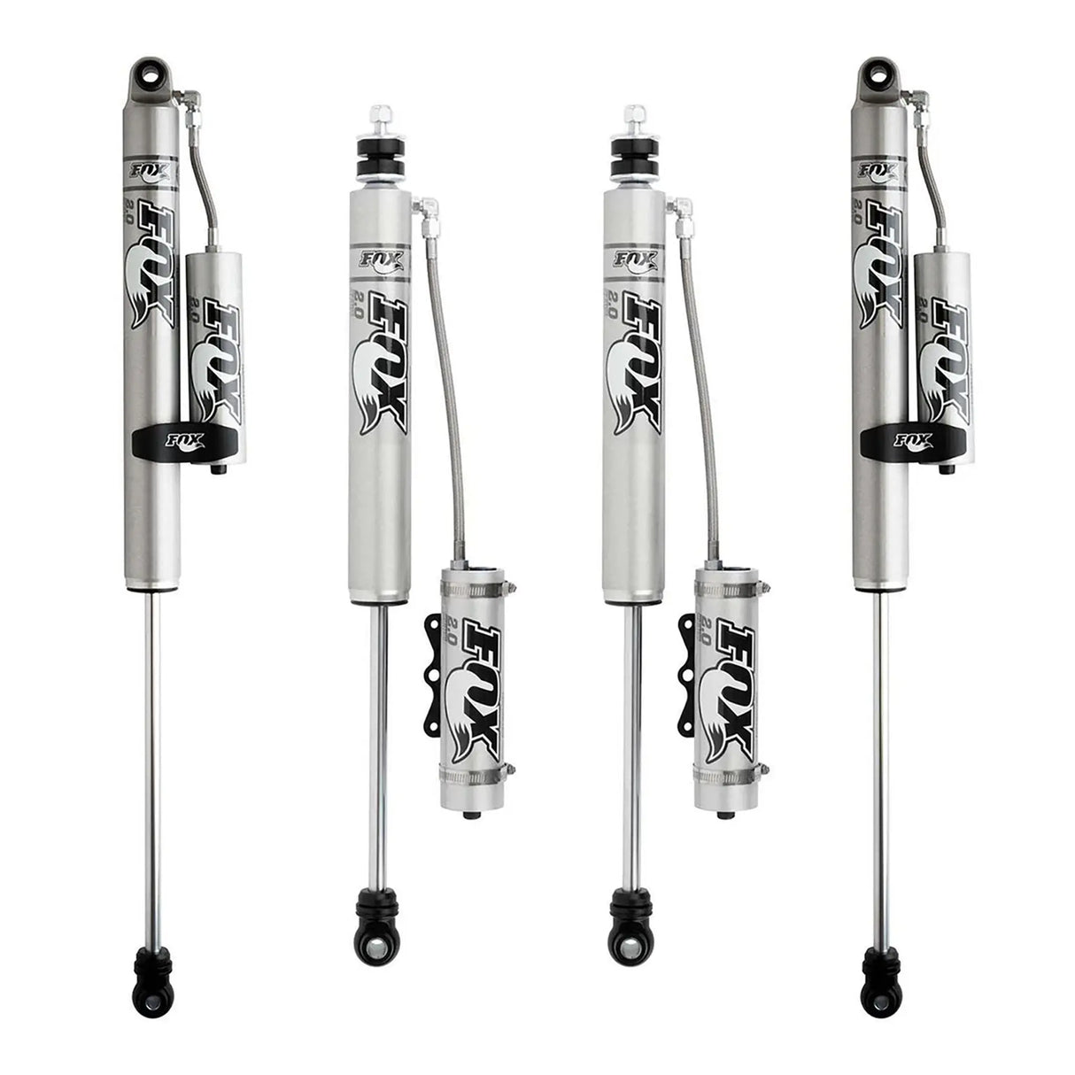 Shock Package - Front & Rear, Fox 2.0 Remote Reservoir, Ford Super Duty, 4.5" to 5.5" Static Lift Any Level Lift