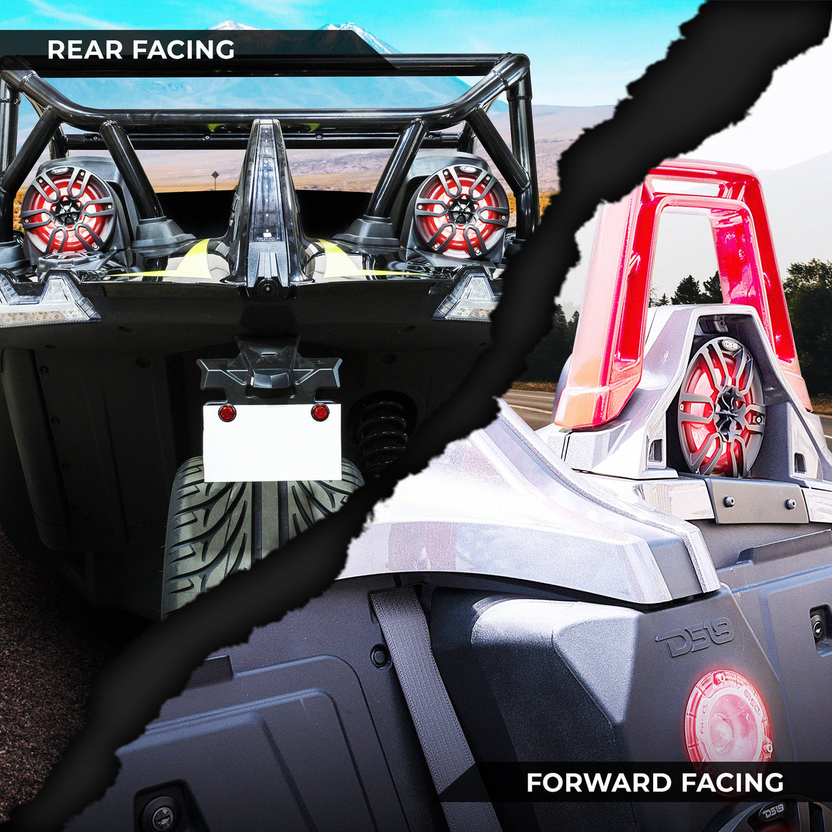 Polaris Slingshot Headrest 4 x 6.5" Enclosure With 4 x NXL-6/BK | 2015 - Current