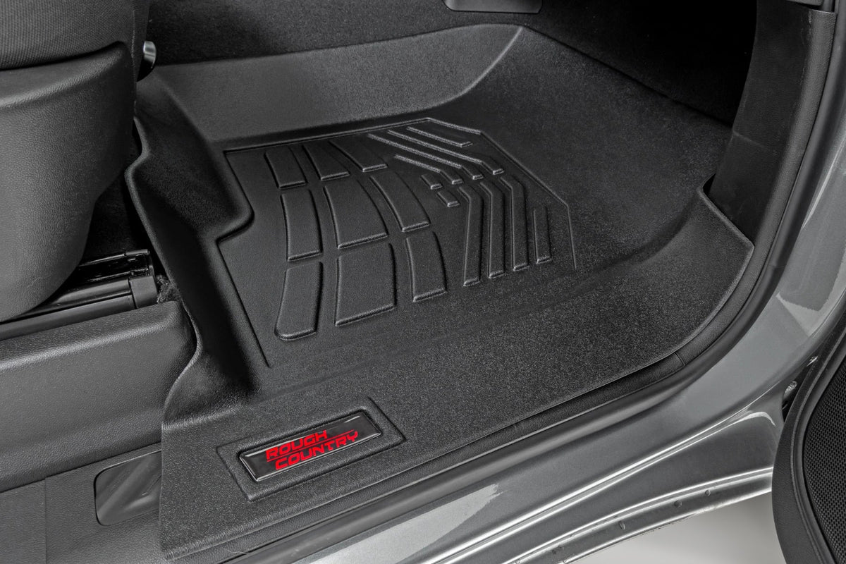Floor Mats FR Bucket Crew Silverado/Sierra 1500/2500HD/3500HD (19-26) Rough Country