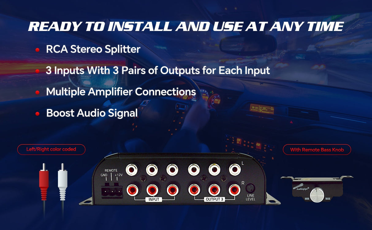 Audio Signal Splitter (SPLIT-3023LVL) Audiopipe