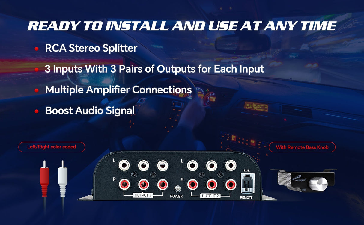 Audio Signal Splitter (SPLIT-3113RMT) Audiopipe