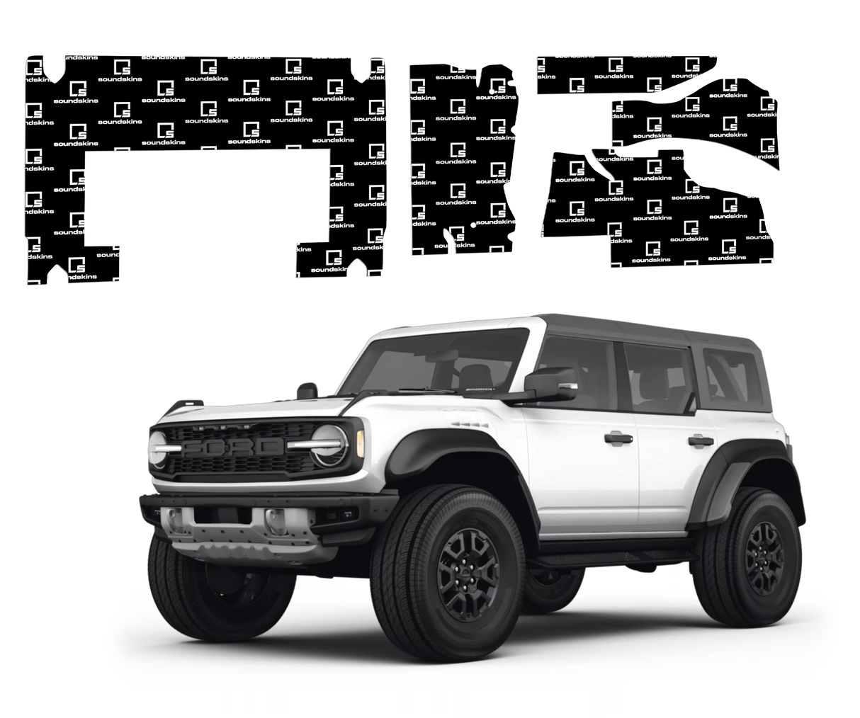 SoundSkins | 2021+ Ford Bronco Trunk Sound Deadening Vehicle Specific Kit | SSK-BRONCOTRNK | 3 Layers (Acoustic Foam, Foil, Rubber Butyl), 20 sq ft SoundSkins Global