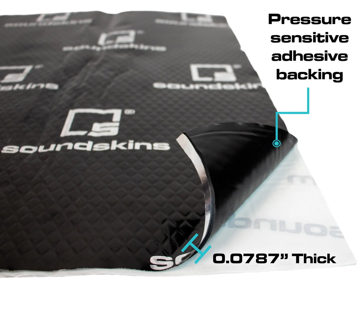 SoundSkins | Classic Black Sheets Sound Deadening Kit Double Layer Mat | SSK-CLASSICSHEETS | Pure Rubber Butyl & Diamond Embossed Foil, 38.75 sq ft SoundSkins Global