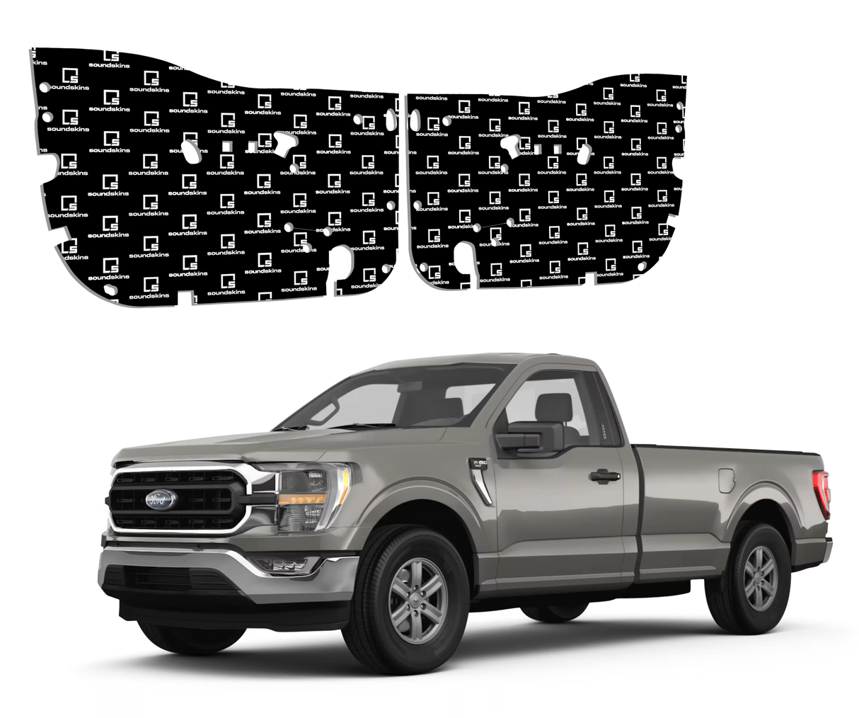 SoundSkins | 2021+ Ford F-150 2-Door Sound Deadening Vehicle Specific Kit | SSK-F1502DRV3 | 3 Layers (Acoustic Foam, Foil, Rubber Butyl), 16 sq ft SoundSkins Global