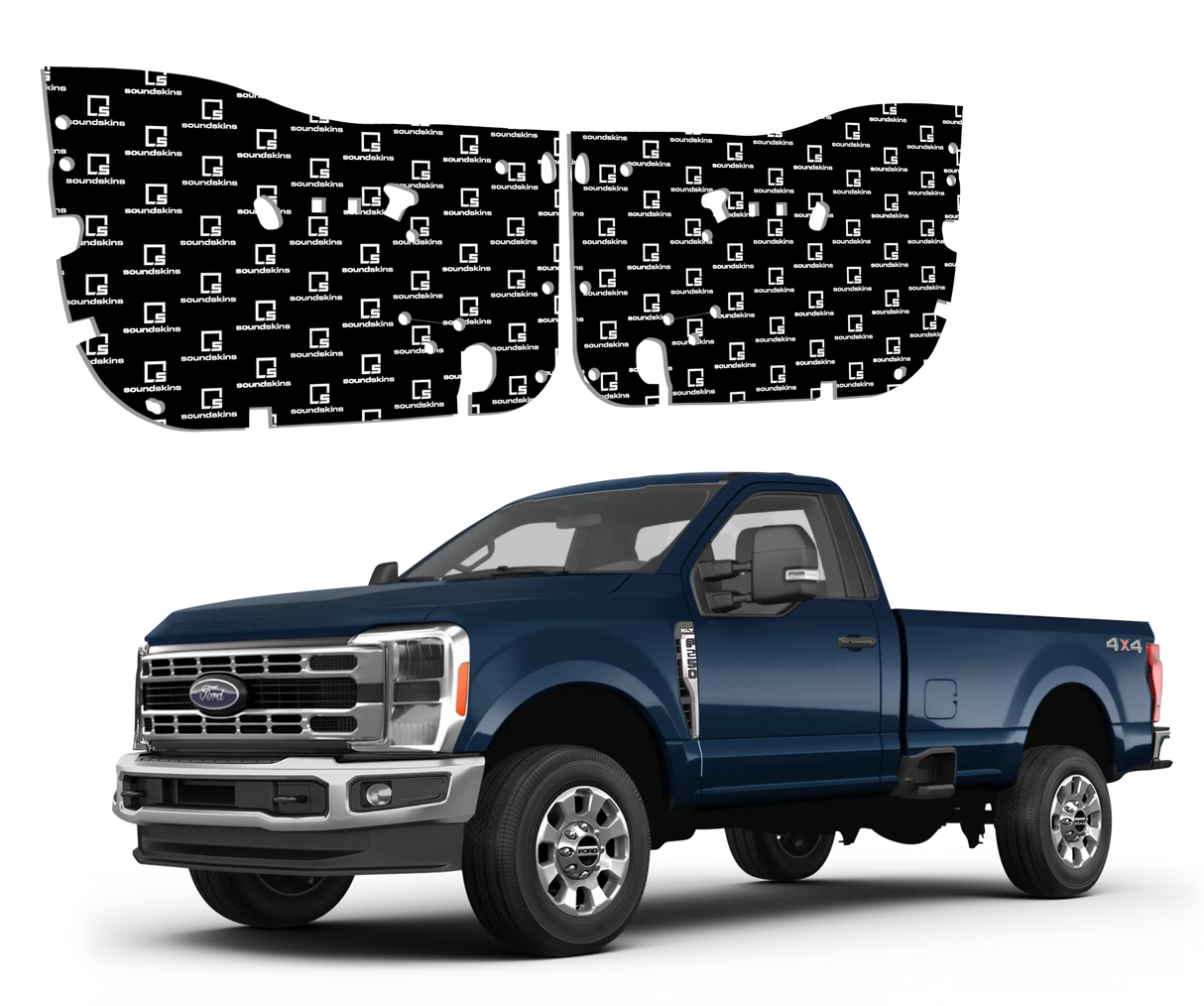 SoundSkins | 2023+ Ford Super Duty 2-Door Sound Deadening Vehicle Specific Kit | SSK-F2502DRV2 | 3 Layers (Acoustic Foam, Foil, Rubber Butyl), 16 sq ft SoundSkins Global