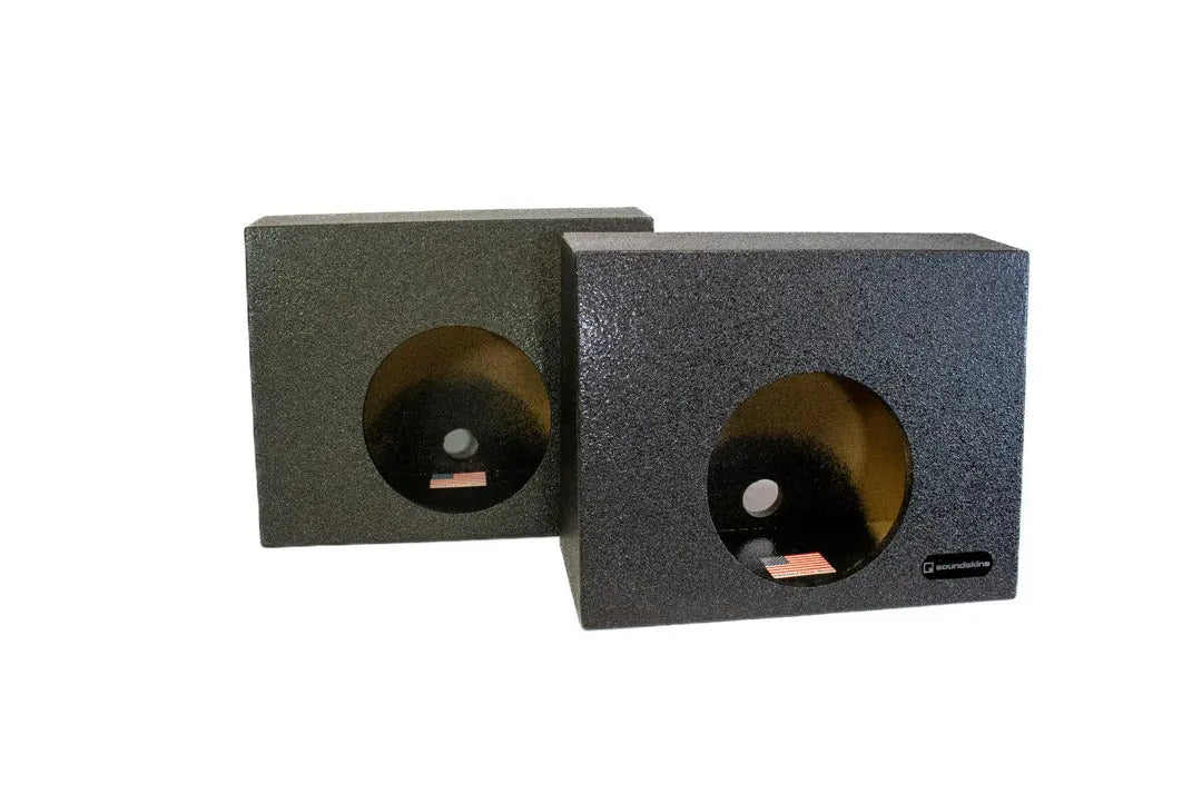 SoundSkins Enclosures | Single 10" Angled Truck Wedge Pair - Premium USA Made Subwoofer Box with Bed Liner Spray Finish SoundSkins Global