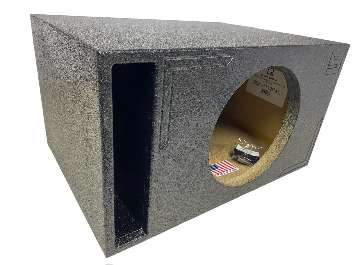 SoundSkins Enclosures | Universal Single 12" Ported XL SPL - Premium USA Made Subwoofer Box with Bed Liner Spray Finish SoundSkins Global