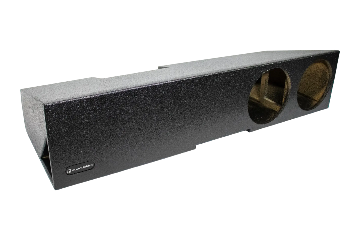 SoundSkins Enclosures | GMC Sierra / Chevrolet Silverado Crew Cab 2019+ Dual 10" Ported Front Fire- Premium USA Made Subwoofer Box with Bed Liner Spray Finish SoundSkins Global