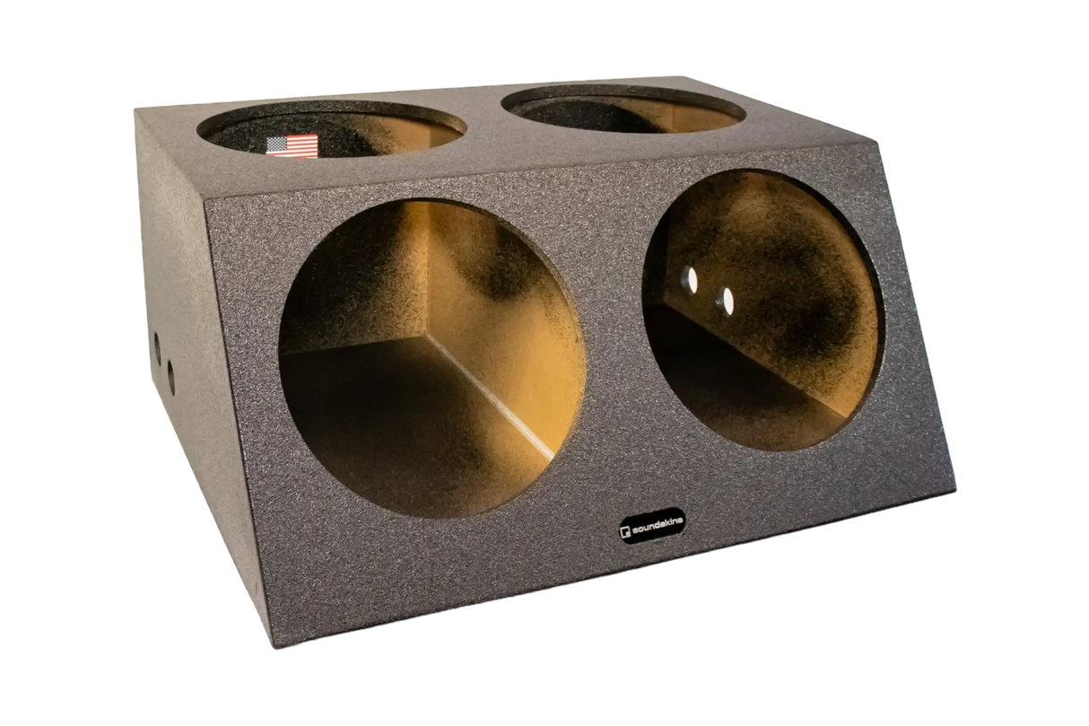 SoundSkins Enclosures | Universal Quad 15" Angle Face Sealed - Premium USA Made Subwoofer Box with Bed Liner Spray Finish SoundSkins Global