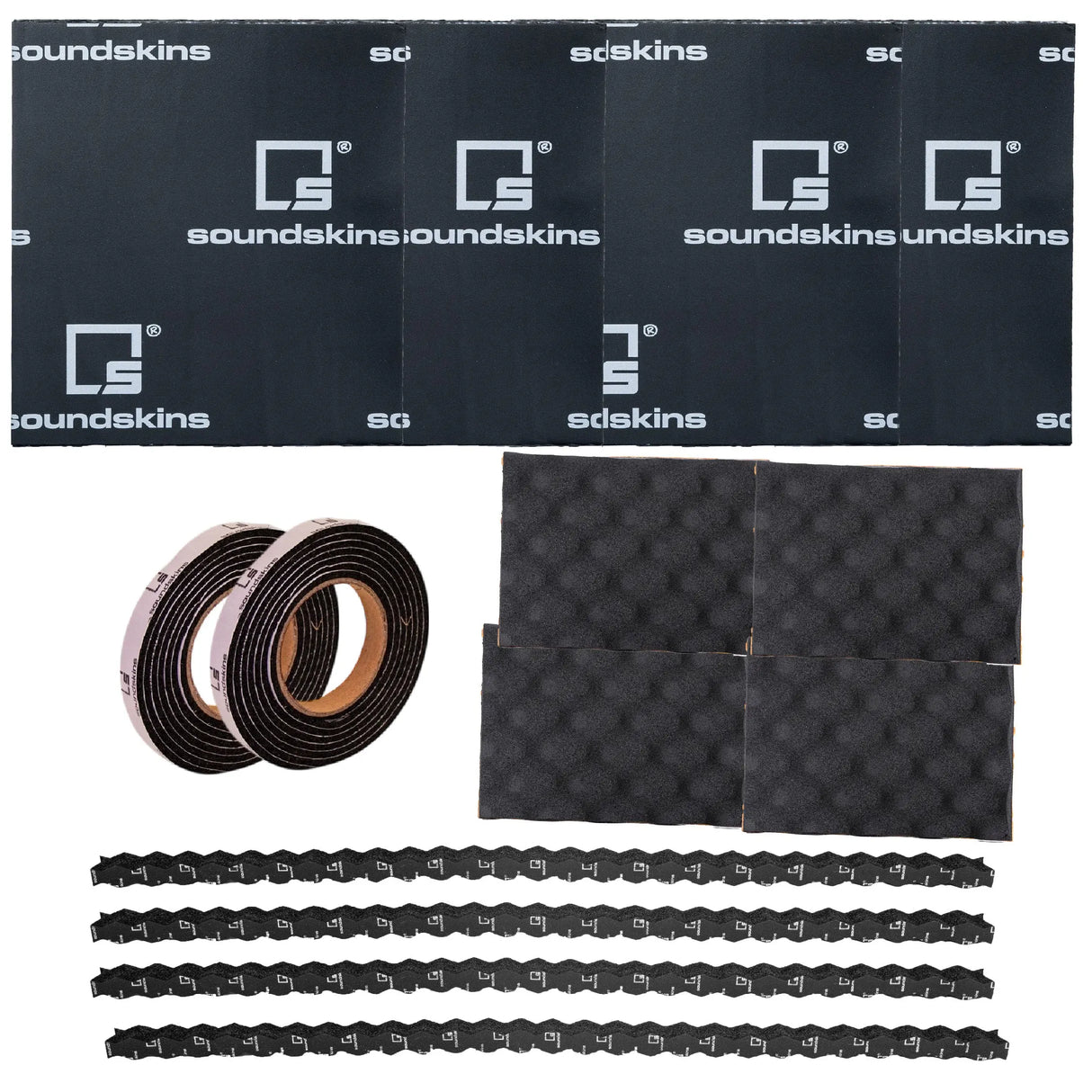 SoundSkins | Sound Quality Speaker Kit — 4 Door Bundle | SSK-SQSK-4DR | 4x Foam Speaker Rings, 4x Foam Backing Sheets, 4x Speaker Kit Sheets, 2x Strip Tape 3' 3/8" SoundSkins Global