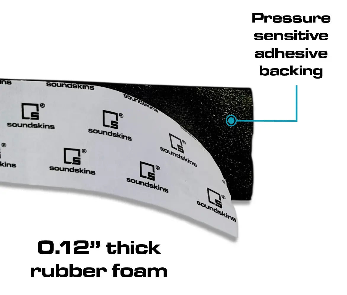 SoundSkins | Silent Strip 2" Sound Deadening Closed Cell Acoustic Foam Tape | SSK-STRIP2 | Rubber Closed Cell Foam, 1 Roll (2" Wide) SoundSkins Global
