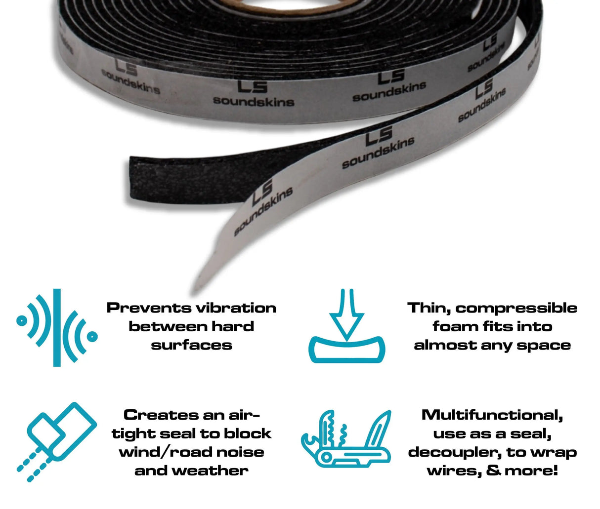 SoundSkins | Sound Deadening Sound Quality Speaker Kit | SSK-SQSK | 2x Foam Speaker Rings, 2x Foam Backing Sheets, 2x Speaker Kit Sheets, 3' Strip Tape 3/8" SoundSkins Global