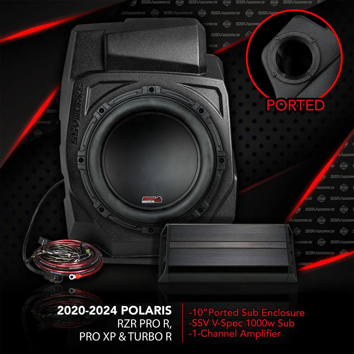2020-2024 Polaris® RZR Pro Under-Dash 10" Ported Subwoofer Add-On for Ride Command SSV Works / Kicker