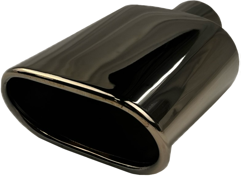 Oval Rolled Slant | Black Chrome Exhaust Tip Mel's Mfg.
