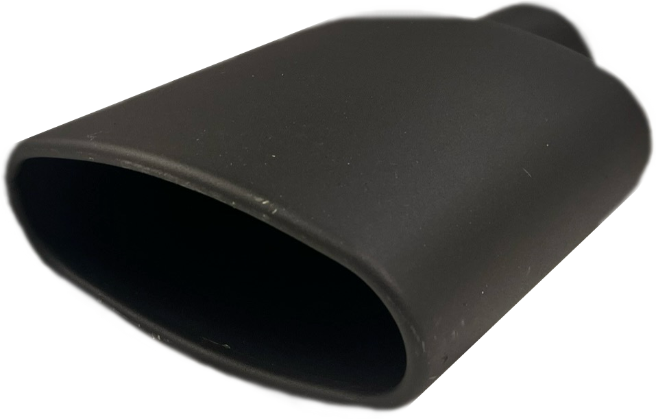 Rolled Oval Slant | Black Powder Coated Exhaust Tip Mel's Mfg.