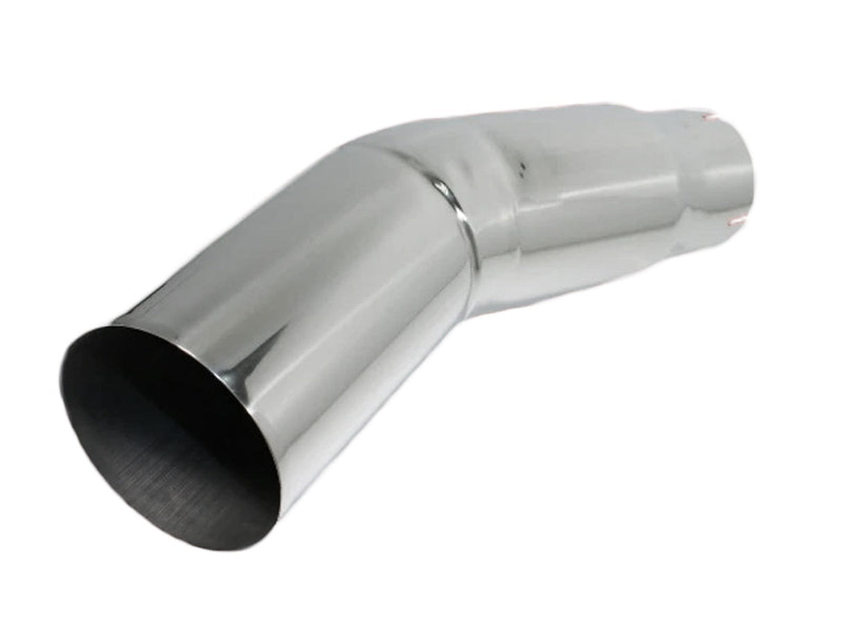 Turn Out Clamp On Exhaust Tip, Polished 304 Stainless, 4" Inlet, 5" Outlet, 22" Length, Universal Other